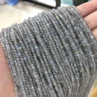 Labradorit perler, Blue Moonstone, Runde, poleret, du kan DIY & forskellig størrelse for valg & facetteret, grå, Solgt af Strand