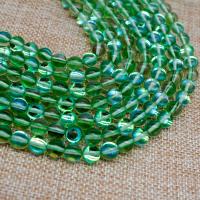 Fashion Glass Beads Round polished DIY green Sold By Strand
