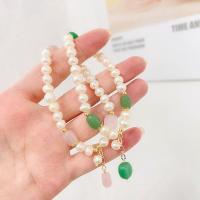 Bracelet en perles de culture d'eau douce, alliage de zinc, avec perle d'eau douce cultivée, bijoux de mode, plus de couleurs à choisir, 8x5.5cm, Vendu par brin