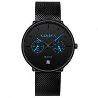 Geneva® Men Watch Zinc Alloy with Glass & Stainless Steel Chinese Movement watch movement fashion jewelry & for man plated  Sold By PC