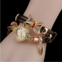 Women Watch Bracelet Zinc Alloy with PU Leather & Glass Chinese Movement watch movement fashion jewelry & for woman plated Sold By PC