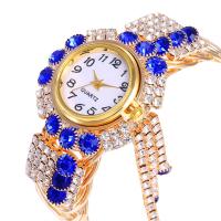 Damen Uhrenarmband, Zinklegierung, mit kubischer Zirkonia & Glas & Edelstahl, plattiert, Modeschmuck & für Frau, keine, 32x9mm,20x190mm, verkauft von PC