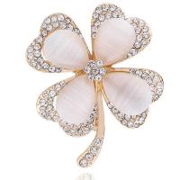 Zinc Alloy Brooches Four Leaf Clover plated fashion jewelry & for woman nickel lead & cadmium free Sold By Lot
