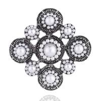 Zinc Alloy Brooches with Plastic Pearl plated fashion jewelry & for woman nickel lead & cadmium free Sold By Lot