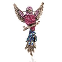 Tibetan Style Brooches, Bird, plated, fashion jewelry & for woman & with rhinestone, more colors for choice, nickel, lead & cadmium free, 71x39mm, 10PCs/Lot, Sold By Lot