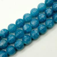 Aquamarin Perle, rund, poliert, DIY & verschiedene Größen vorhanden, blau, verkauft von Strang