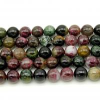 Tourmaline Beads, Round, polished, DIY & different size for choice, multi-colored, Sold By Strand