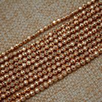Nicht-magnetische Hämatit Perlen, Non- magnetische Hämatit, rund, Rósegold-Farbe plattiert, DIY & verschiedene Größen vorhanden & facettierte, Roségold, verkauft von Strang