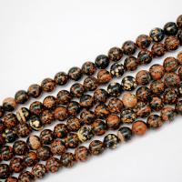 Natural Snowflake Obsidian Beads, Round, polished, DIY & different size for choice, Sold By Strand