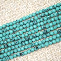 Turquoise Beads, Blue Turquoise, Round, polished, DIY & different size for choice, turquoise blue, Sold By Strand
