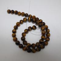 Tigerauge Perlen, rund, poliert, DIY & verschiedene Größen vorhanden, gelb, verkauft von Strang