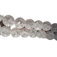 Perles en verre craquelé, Rond, DIY & normes différentes pour le choix, blanc, Vendu par brin
