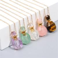 Natural Stone Perfume Bottle Necklace with Zinc Alloy fashion jewelry & Unisex 45+5cm Sold By Strand