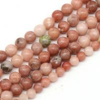 Natural Jade Beads, Jade Plum Blossom, Round, fashion jewelry & DIY & different size for choice, pink camouflage, Sold By Strand