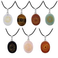 Gemstone Pendants Jewelry, Natural Stone, sang gold plated, fashion jewelry & DIY, more colors for choice, 22x28mm, Sold By PC