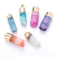 Agate Jewelry Pendants plated random style & fashion jewelry & DIY mixed colors 40mm Sold By PC