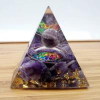 Fashion Decoration, Resin, with Natural Gravel, Pyramidal, plated, for home and office & durable, 60x60mm, Sold By PC