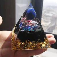 Fashion Decoration Resin with Obsidian Pyramidal plated for home and office & durable Sold By PC