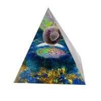 Fashion Decoration, Resin, with Natural Gravel, Pyramidal, plated, for home and office & durable, 60x60mm, Sold By PC
