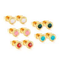 Stainless Steel Stud Earrings, plated, fashion jewelry & for woman, more colors for choice, 6mm, 10Pairs/Bag, Sold By Bag