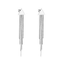 Fashion Fringe Earrings, Stainless Steel, Triangle, plated, fashion jewelry & for woman, more colors for choice, Sold By Pair
