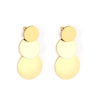 Stainless Steel Drop Earring Round plated fashion jewelry & for woman Sold By Pair