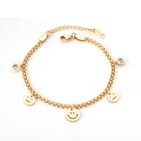 Stainless Steel Jewelry Bracelet Smiling Face plated fashion jewelry & for woman Sold By Strand