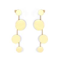Stainless Steel Drop Earring, Round, plated, fashion jewelry & for woman, more colors for choice, Sold By Pair