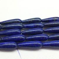 Perles Lapis Lazuli, larme, poli, DIY, couleur bleu foncé, 10x30mm, Vendu par brin