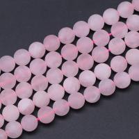 Natural Rose Quartz Beads Round fashion jewelry & DIY pink Sold By Strand