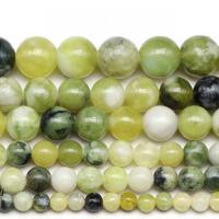 Natural Jade Beads Round fashion jewelry & DIY green Sold By Strand