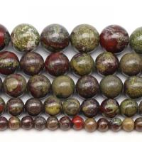 Gemstone Jewelry Beads Dragon Blood stone Round fashion jewelry & DIY brown camouflage Sold By Strand