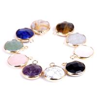 Gemstone Pendants Jewelry, Brass, with Natural Stone, plated, fashion jewelry & DIY, more colors for choice, 15x15mm, Sold By PC