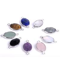 Gemstone Connector, Brass, with Natural Stone, plated, fashion jewelry & DIY, more colors for choice, Sold By PC
