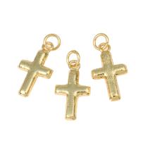 Cubic Zirconia Micro Pave Brass Pendant, Cross, plated, nickel, lead & cadmium free, 18x12x2mm, Hole:Approx 3mm, Approx 30PCs/Bag, Sold By Bag
