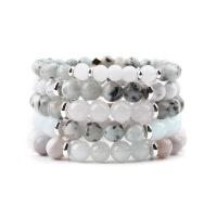Natural Moonstone & Koreite & Howlite Bracelets with Zinc Alloy Spacer 8mm Sold Per 8 mm Strand