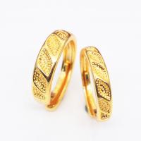 Brass prst prsten, Mosaz, barva pozlacený, nastavitelný & různé styly pro výběr & za pár, nikl, olovo a kadmium zdarma, Velikost:6-10, Prodáno By PC