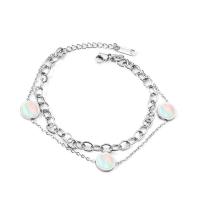 Stainless Steel Jewelry Bracelet with Shell plated fashion jewelry & for woman Sold By Strand