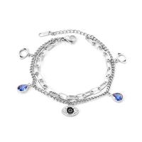 Stainless Steel Jewelry Bracelet, silver color plated, fashion jewelry & for woman, Sold By Strand