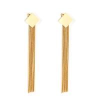 Fashion Fringe Earrings Stainless Steel Rhombus plated fashion jewelry & for woman Sold By Lot