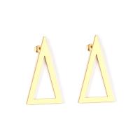 Stainless Steel Stud Earrings Triangle plated fashion jewelry & for woman Sold By Lot