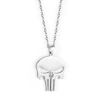 Stainless Steel Jewelry Necklace Skull silver color plated fashion jewelry & Unisex Sold By Lot