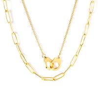 Edelstahl Schmuck Halskette, plattiert, Modeschmuck & für Frau, keine, 3SträngeStrang/Menge, verkauft von Menge