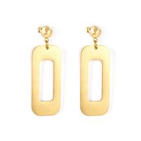 Stainless Steel Drop Earring Rectangle plated fashion jewelry & for woman Sold By Lot