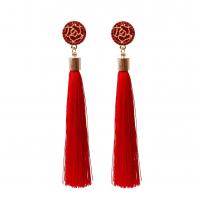 Fashion Fringe Earrings, Tibetan Style, with Acrylic, plated, fashion jewelry, more colors for choice, Sold By Pair
