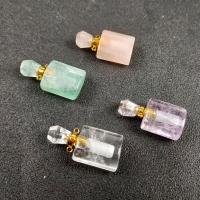 Quartz Perfume Bottle Pendant, with Tibetan Style, polished, DIY, more colors for choice, 35X18mm, Sold By PC