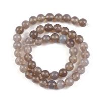 Natural Grey Agate Beads Round polished DIY grey Sold By Strand