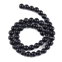 Natural Blue Goldstone Beads, Blue Sandstone, Round, polished, DIY & different size for choice, black, Sold By Strand
