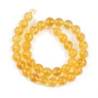 Crackle kvarts pärlor, Rund, polerad, DIY & olika storlek för val, gul, Säljs av Strand