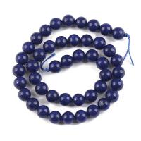 blauer Chalzedon Perle, rund, poliert, Nachahmung Lapis Lazuli & DIY & verschiedene Größen vorhanden, Lapislazuli, verkauft von Strang